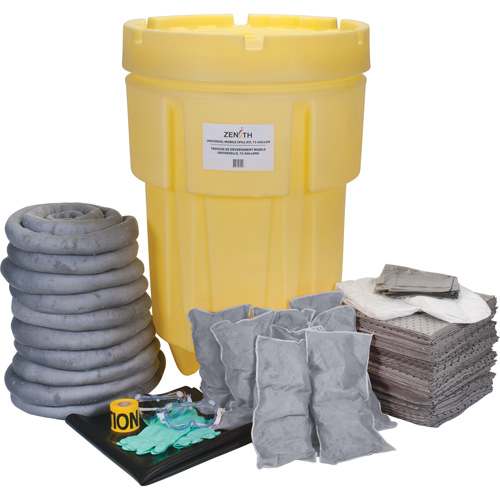 Trousse de lutte contre les d&eacute;versements de premi&egrave;re qualit&eacute; pour atelier, Universel, Baril, Absorbance de 95 gal. US Pathway Supply LP