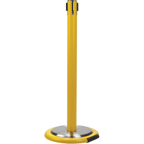 Poteau r&eacute;cepteur pour barri&egrave;res sur pieds pour le contr&ocirc;le des foules avec roues, Hauteur de 35", Jaune Pathway Supply LP