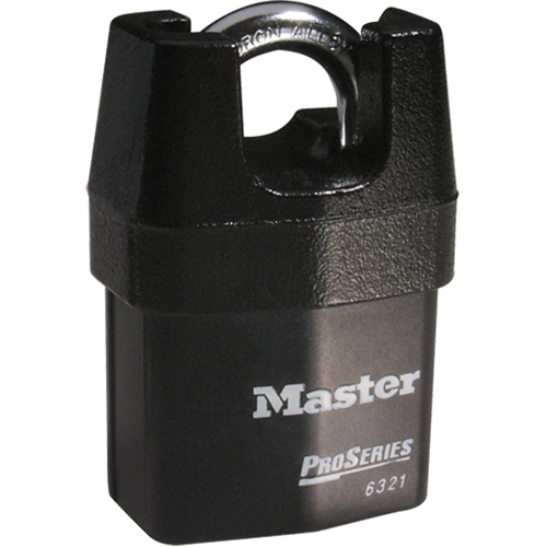 ProSeries&reg; Shrouded Padlock, Black, Keyed Different, Laminated Steel, 2-3/8" Width Pathway Supply LP