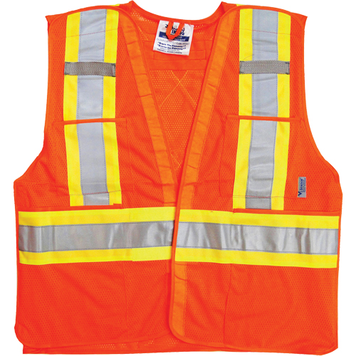 Vestes de s&eacute;curit&eacute; pour la circulation, Orange haute visibilit&eacute;, 2T-Grand/3T-Grand, Polyester Pathway Supply LP