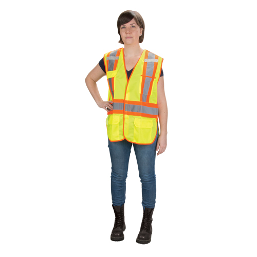 CSA Compliant High Visibility Surveyor Vest, High Visibility Lime-Yellow, X-Large, Polyester Pathway Supply LP