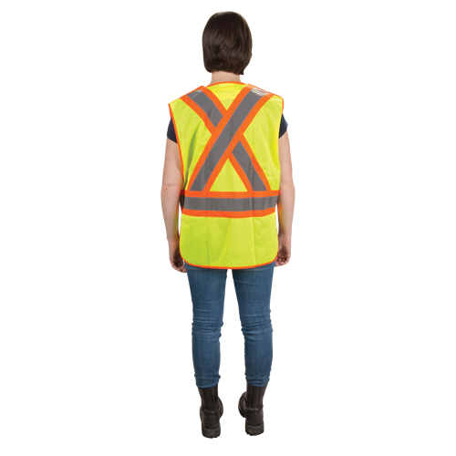 CSA Compliant High Visibility Surveyor Vest, High Visibility Lime-Yellow, X-Large, Polyester Pathway Supply LP