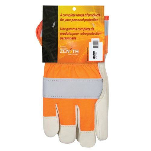 Orange High-Visibility Superior Warmth Fitters Gloves, Large, Grain Cowhide Palm, Thinsulate Inner Lining Pathway Supply LP