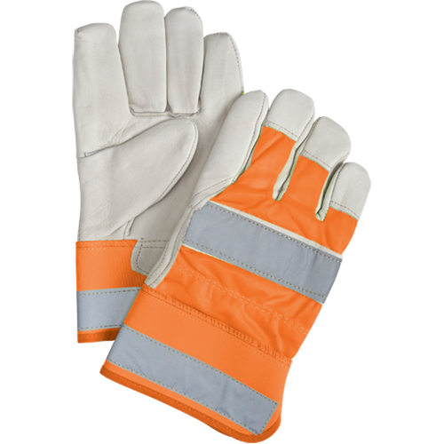 Orange High-Visibility Superior Warmth Fitters Gloves, Large, Grain Cowhide Palm, Thinsulate Inner Lining Pathway Supply LP
