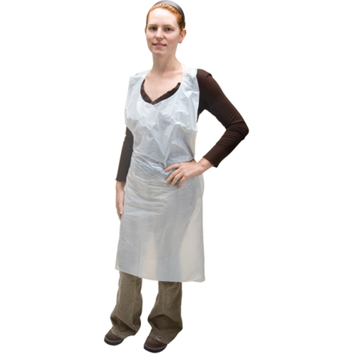 Polyethylene Aprons, Polyethylene, White, 35" W x 46" L Pathway Supply LP