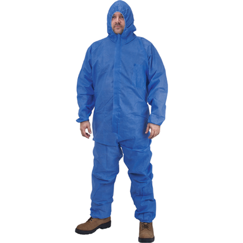 Hooded Coveralls, Medium, Blue, SMS Pathway Supply LP