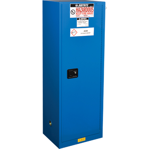ChemCor&reg; Lined Hazardous Material Slimline Safety Cabinets, 22 gal., 23.25" x 65" x 18" Pathway Supply LP