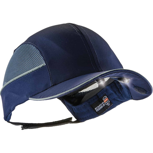 Skullerz&reg; 8960 Long Brim Bump Cap with LED Lighting, Navy Blue Pathway Supply LP