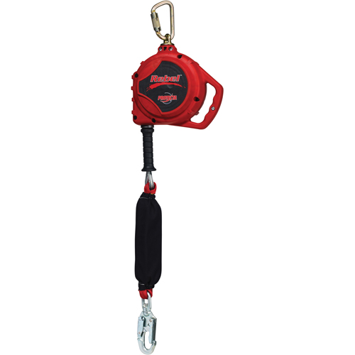 Cordage de s&eacute;curit&eacute; auto-r&eacute;tractable Rebel pour bas de pente, 20', Acier galvanis&eacute;, Pivotant Pathway Supply LP