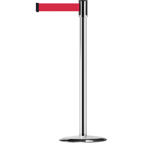 Montant pour barri&egrave;re Slimline TensaBarrier, Acier, 38" h, Ruban Rouge, Longueur du ruban 7,5' Pathway Supply LP