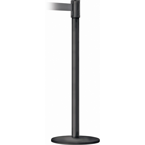 Montant pour barri&egrave;re Slimline TensaBarrier, Acier, 38" h, Ruban Noir, Longueur du ruban 7,5' Pathway Supply LP