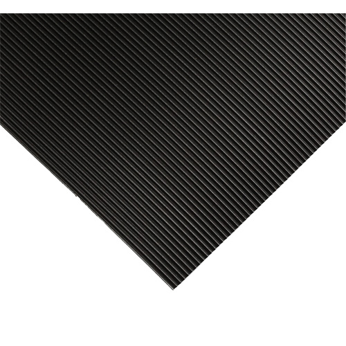 Tapis ondul&eacute; pour tableau de contr&ocirc;le no 702, 3' la x 10' lo, 1/4" &eacute;paisseur, Noir, PVC Pathway Supply LP