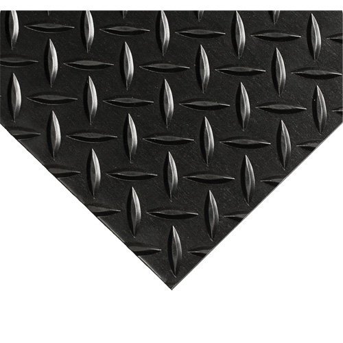 Tapis Diamond-Plate pour tableau de contr&ocirc;le no 701, 4' la x 10' lo, 1/4" &eacute;paisseur, Noir, PVC Pathway Supply LP