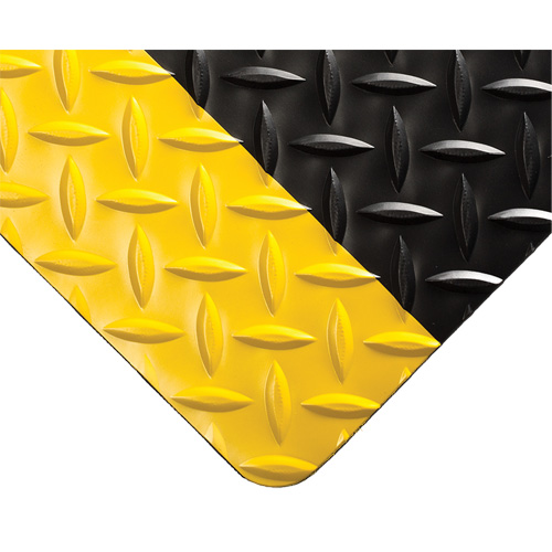 Diamond-Plate Switchboard Matting No.701, 3' W x 75' L, 1/4" Thickness, Black/Yellow, PVC Pathway Supply LP