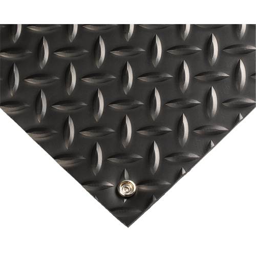 Electrically Conductive Mat No.785, 3' W x 75' L x 5/32" T, PVC, Diamond, Black Pathway Supply LP