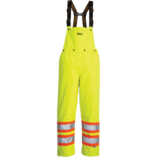 Journeyman Detachable Bib Safety Pants, Polyester, Small, High Visibility Lime-Yellow Pathway Supply LP