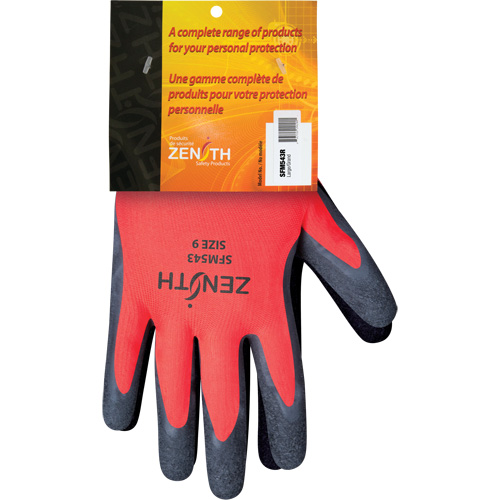 Gants enduits de latex de caoutchouc naturel, 9, R&ecirc;vetement Latex de caoutchouc, Calibre 13, Enveloppe en Polyester Pathway Supply LP