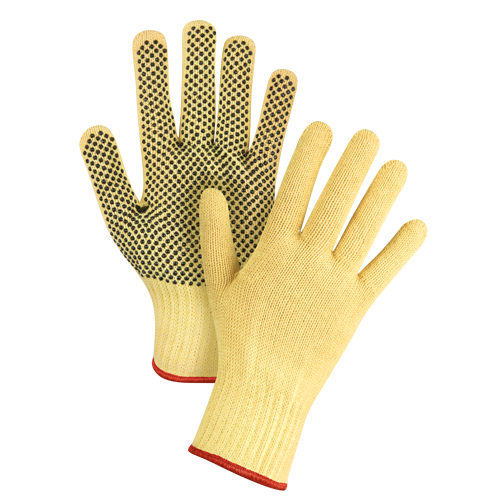Gants tricot&eacute;s sans couture &agrave; pois, Taille Petit/7, Calibre 7, Rev&ecirc;tement PVC, Enveloppe en Kevlar, ASTM ANSI niveau A2/EN 388 niveau 3 Pathway Supply LP