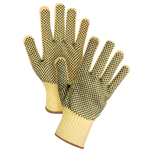 Double-Sided Dotted Seamless String Knit Gloves, Size Large/9, 7 Gauge, PVC Coated, Kevlar&reg; Shell, ASTM ANSI Level A2/EN 388 Level 3 Pathway Supply LP