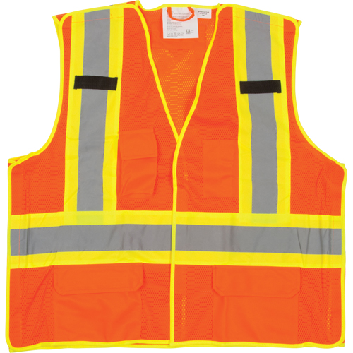 Veste de s&eacute;curit&eacute; d&eacute;tachable en cinq points de premi&egrave;re qualit&eacute;, Orange haute visibilit&eacute;, Grand/T-Grand, Polyester Pathway Supply LP