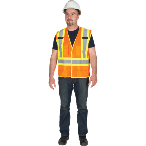 Veste de s&eacute;curit&eacute; d&eacute;tachable en cinq points de premi&egrave;re qualit&eacute;, Orange haute visibilit&eacute;, Grand/T-Grand, Polyester Pathway Supply LP