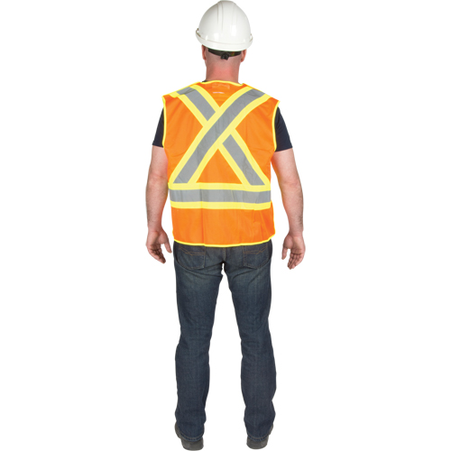 Veste de s&eacute;curit&eacute; d&eacute;tachable en cinq points de premi&egrave;re qualit&eacute;, Orange haute visibilit&eacute;, Grand/T-Grand, Polyester Pathway Supply LP