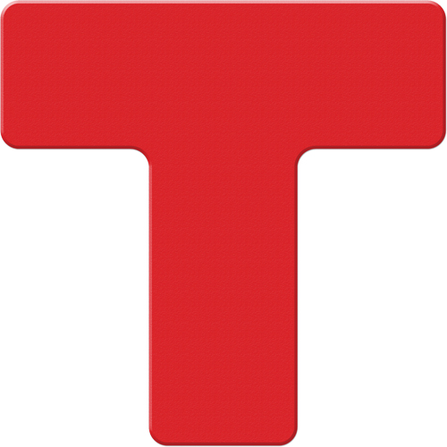 Marqueurs all&eacute;g&eacute;e/5S Armor Stripe, T, 6" lo x 6" la, Rouge, Plastique Pathway Supply LP