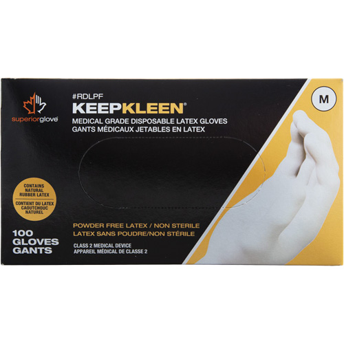 KeepKleen&reg; Disposable Medical Exam Grade Gloves, Large, Latex, 5-mil, Powder-Free, White, Class 2 Pathway Supply LP