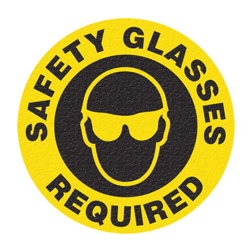 "Safety Glasses" Floor Sign, Adhesive, English with Pictogram Pathway Supply LP