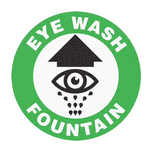 "Eye Wash Fountain" Floor Sign, Adhesive, English with Pictogram Pathway Supply LP