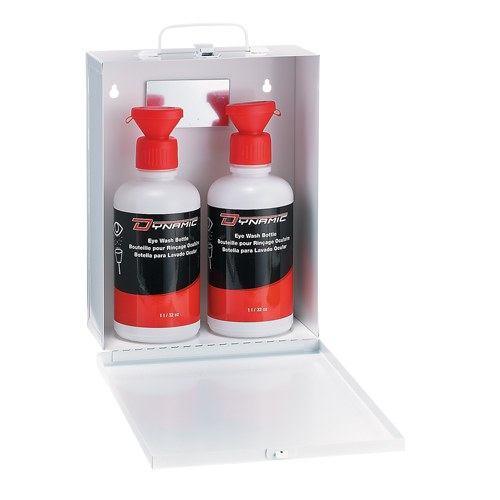 Dynamic Eyewash Station with Empty Bottles, Double Pathway Supply LP