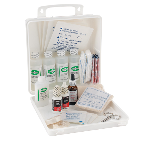Trousse de premiers soins des brûlures pour soudeurs Dynamic, Dispositif m&eacute;dical Classe 1, Boîte en plastique Pathway Supply LP