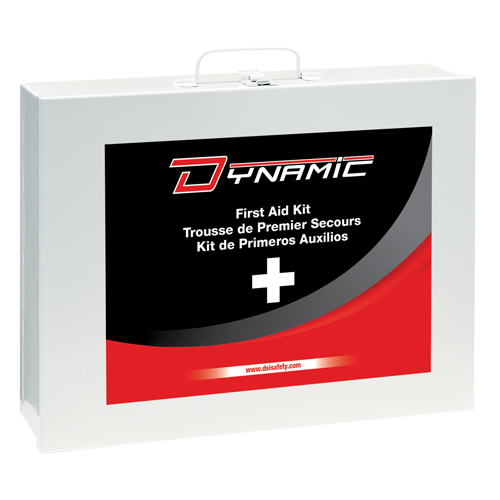 Trousse de premiers soins industrielle pour usage g&eacute;n&eacute;ral Dynamic, Dispositif m&eacute;dical Classe 1, Boîte en m&eacute;tal Pathway Supply LP