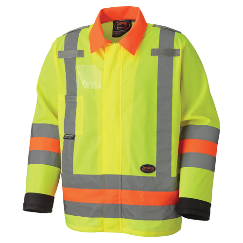 6007 Breathable Traffic Safety Jacket, Polyester, High Visibility Lime-Yellow, X-Small Pathway Supply LP