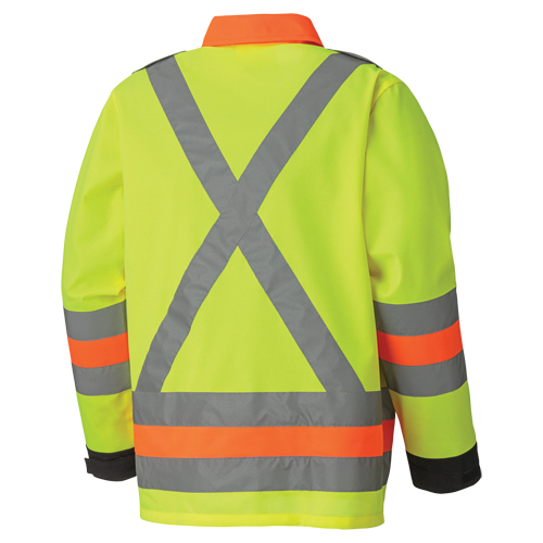 6007 Breathable Traffic Safety Jacket, Polyester, High Visibility Lime-Yellow, X-Small Pathway Supply LP