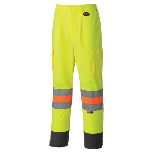 6009 Breathable Traffic Safety Pants, Polyester, X-Small, High Visibility Lime-Yellow Pathway Supply LP