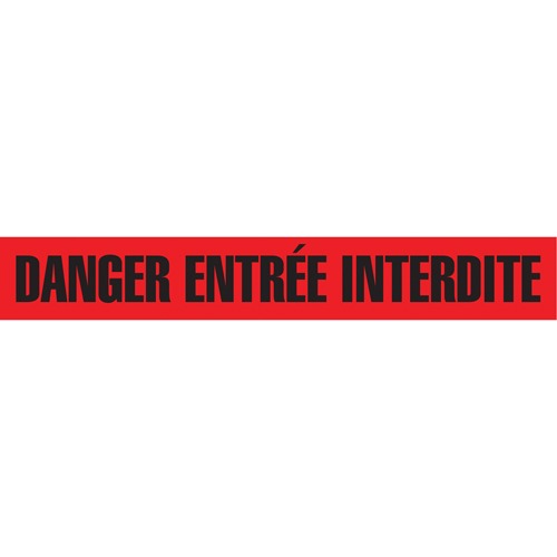 Barricade Tape, French, 3" W x 1000' L, 3 mils, Black on Red Pathway Supply LP