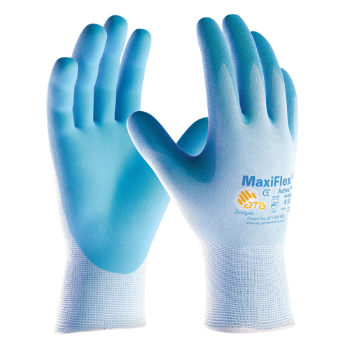 Gants enduits ultra l&eacute;gers MaxiFlex ATG, 6/T-petit, R&ecirc;vetement Mousse de nitrile, Calibre 15, Enveloppe en Nylon Pathway Supply LP