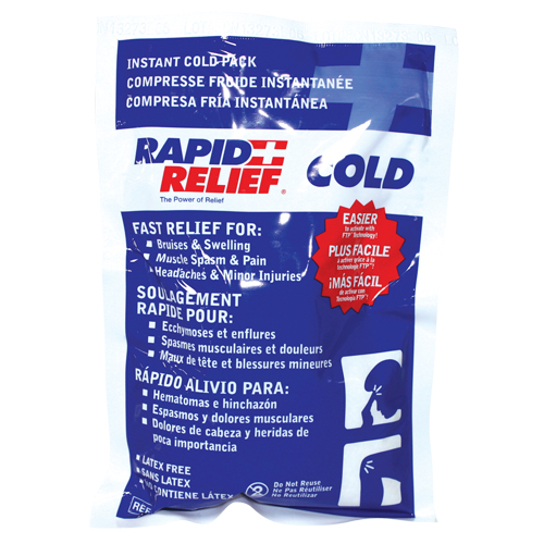 Compresse froide instantan&eacute;e Rapid Relief, Froid, Utilisation unique, 5" x 9" Pathway Supply LP