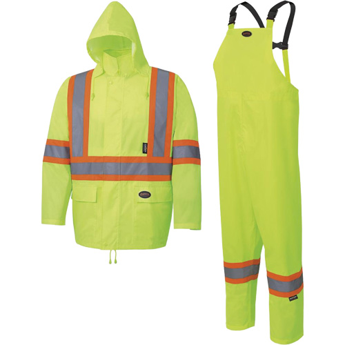 5619 Habit de pluie Oxford 150D, Polyester, 2T-Grand, Jaune lime haute visibilit&eacute; Pathway Supply LP