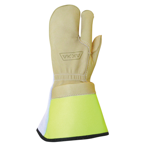 Lineman's 3-Finger Gloves, Medium, Grain Cowhide Palm Pathway Supply LP
