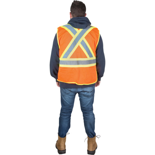 Veste d'arpenteur r&eacute;sistante aux flammes, Orange haute visibilit&eacute;, 2T-Grand, Polyester Pathway Supply LP