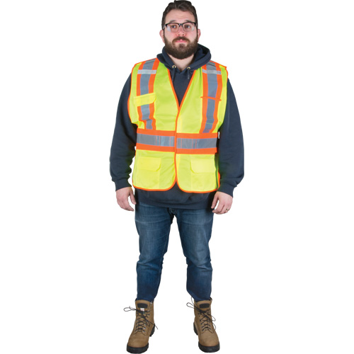 Veste d'arpenteur r&eacute;sistante aux flammes, Jaune lime haute visibilit&eacute;, Moyen, Polyester Pathway Supply LP
