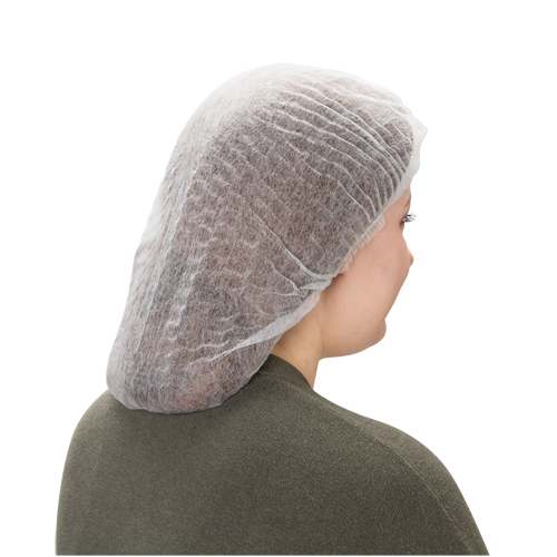 Pleated Bouffant Cap, Polypropylene, 24", White Pathway Supply LP