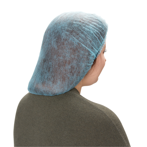 Bonnet bouffant pliss&eacute;, Polypropyl&egrave;ne, 24", Bleu Pathway Supply LP