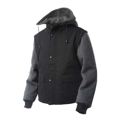 Zip-Off Sleeve Jacket, Men's, Large, Black Pathway Supply LP