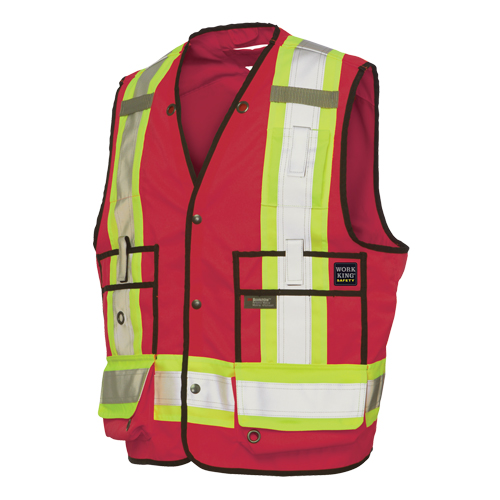 Veste de s&eacute;curit&eacute; pour arpenteur, Rouge, Grand, Polyester Pathway Supply LP