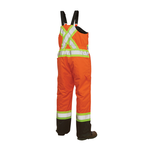 Lined Safety Overalls, Polyester/Polyurethane, Large, High Visibility Orange Pathway Supply LP
