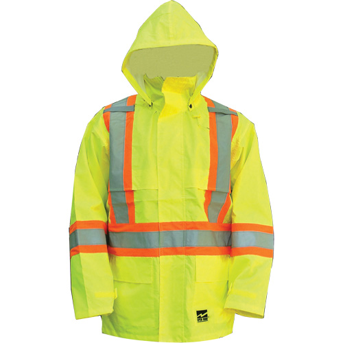 Manteau Open Road, Polyester/Polyur&eacute;thane, Jaune lime haute visibilit&eacute;, Petit Pathway Supply LP
