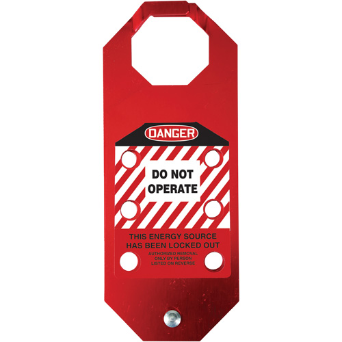 Stopout&reg; OSHA Danger Aluma-Tag Do Not Operate Hasp, Red Pathway Supply LP